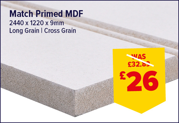 Match Primed MDF Long Grain/Cross Grain