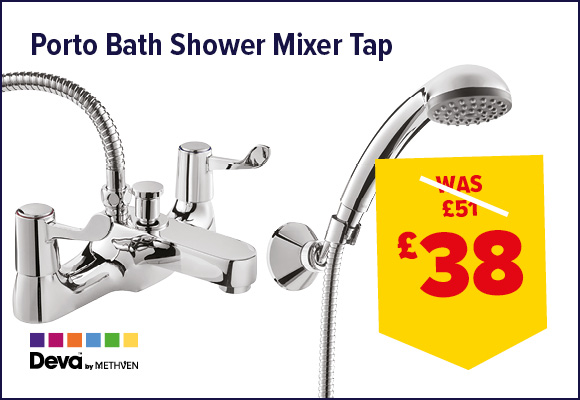 Deva Essentials Porto Bath Shower Mixer Tap with Kit