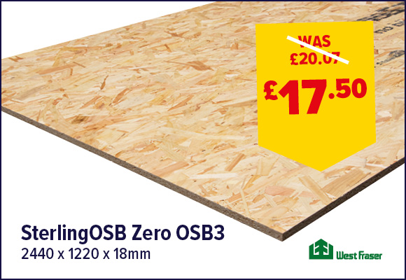 SterlingOSB Zero OSB3 Board 2440 x 1220 x 18mm FSC®