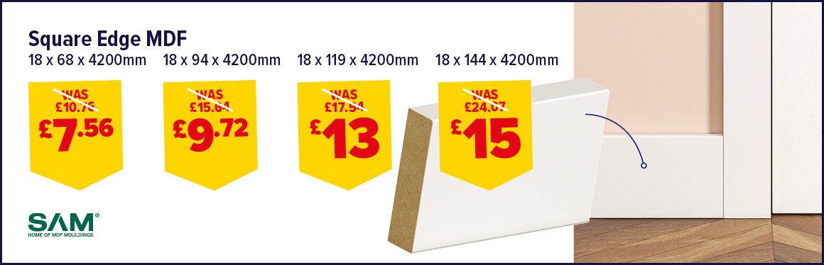 SAM Primed MDF Square Edge FSC®