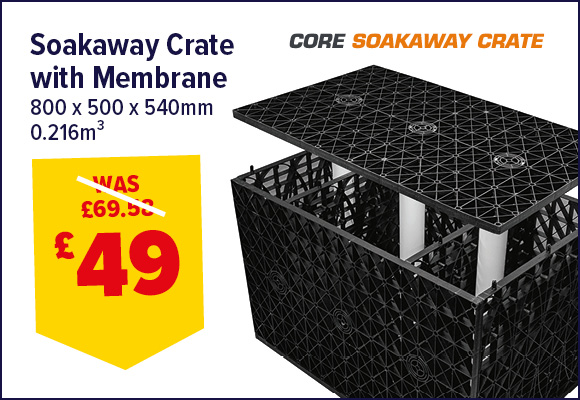 Core Water Soakaway Crate With Membrane 800 x 500 x 540mm