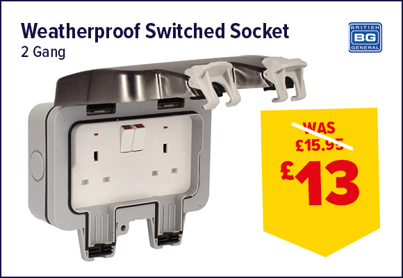 BG Nexus Weatherproof 2 Gang DP Switched Socket IP66