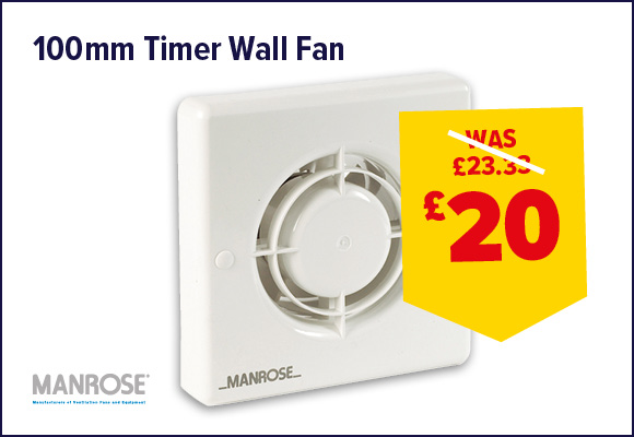 Manrose 100mm Wall Fan Timer Model