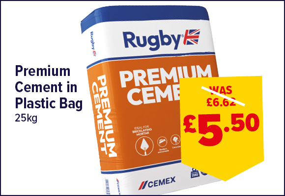 Rugby Premium Cement in Plastic Bag 25kg