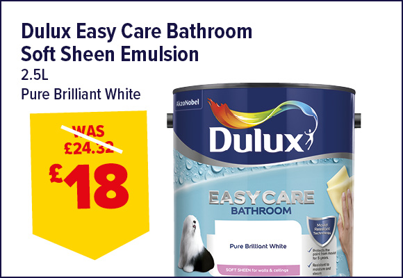 Dulux Easycare Bathroom Paint White 2.5L