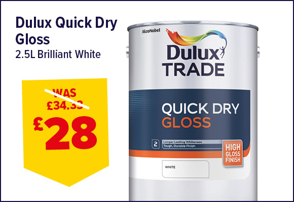 Dulux Trade Quick Dry Gloss Brilliant White 2.5L