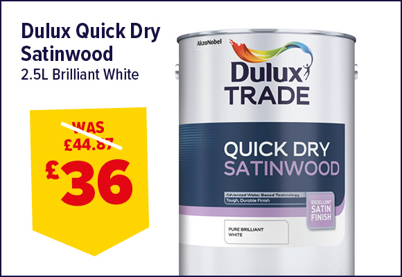 Dulux Trade Quick Dry Satinwood Brilliant White 2.5L