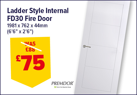 Ladder Style Internal Fire Door FD30 1981 x 762 x 44mm (6'6