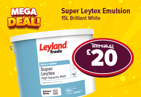 Leyland Trade Super Leytex Matt Emulsion Brilliant White 15L