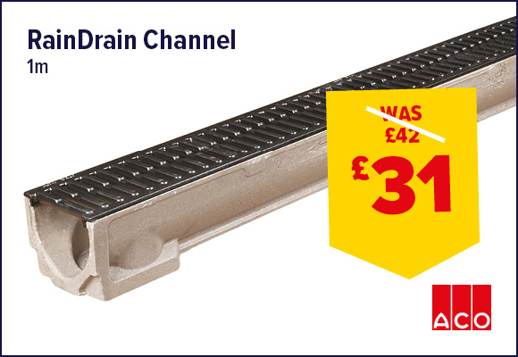 ACO RainDrain B 125 Channel with Cast Iron Heelguard Grating 1m