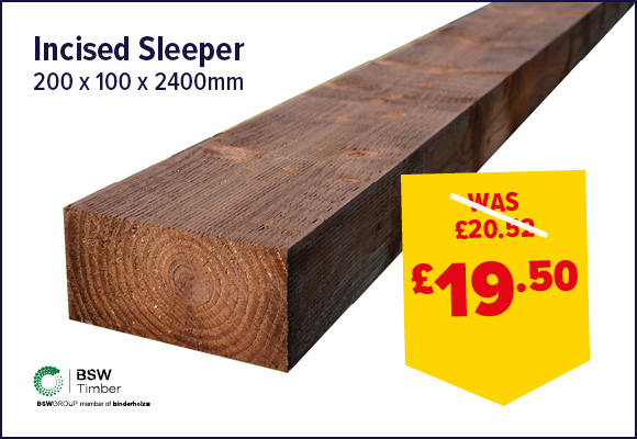 Incised Brown Sleeper UC4 200 x 100 x 2400mm