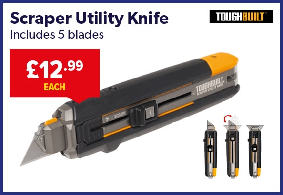 Toughbuilt Scraper Utility Knife With 5 Blades