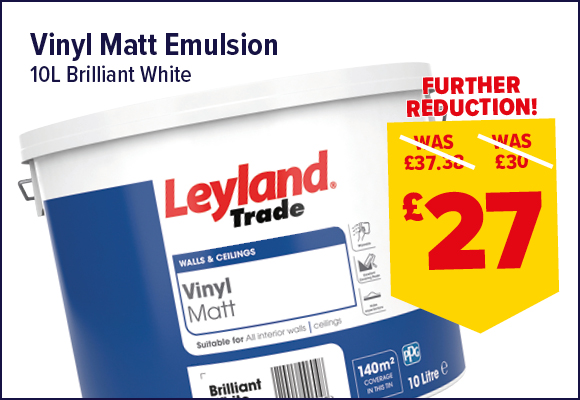 Leyland Trade Vinyl Matt Emulsion Brilliant White