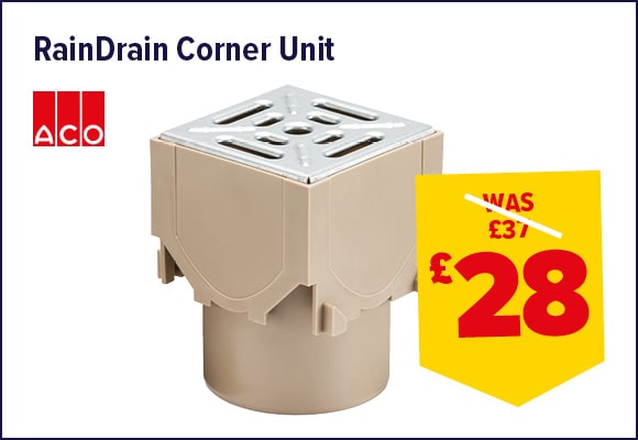 ACO RainDrain Corner Unit With Galvanised Steel Grating