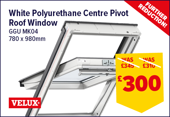 White Polyurethane Centre Pivot Roof Window
