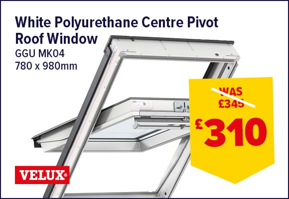 White Polyurethane Centre Pivot Roof Window