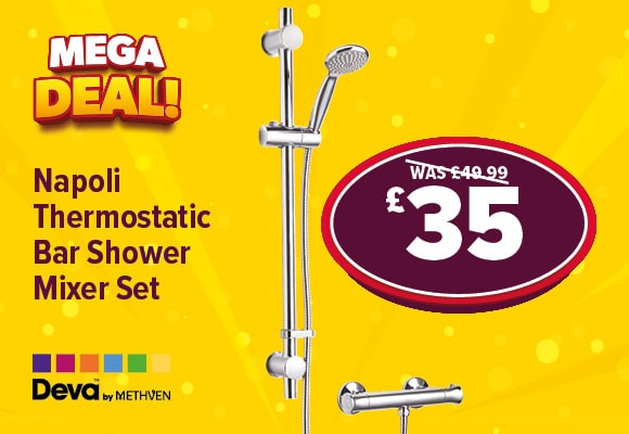Deva Napoli Thermostatic Bar Shower Mixer with Kit
