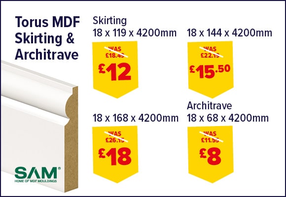 Primed MDF Torus Skirting & Architrave