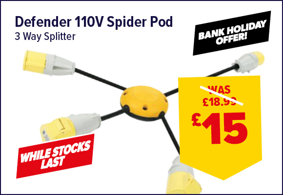 Defender Spider Pod 3 Way Splitter 16A 110V