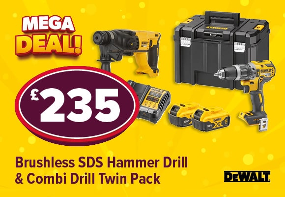DeWalt Brushless SDS Hammer Drill & Combi Drill Twin Pack