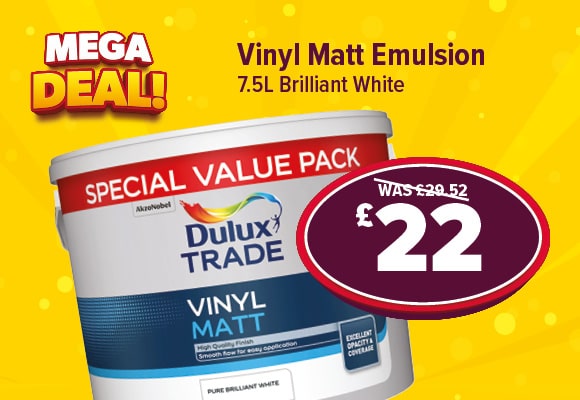 Dulux Trade Vinyl Matt Emulsion Brilliant White 7.5L