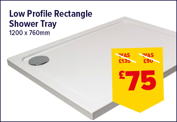 Low Profile Stone Resin White Shower Tray