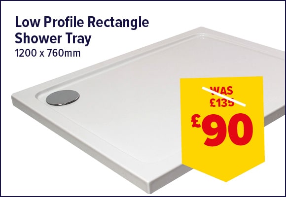 Low Profile Stone Resin White Shower Tray