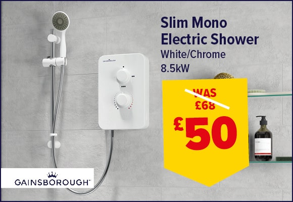 Gainsborough Slim Mono White & Chrome Electric Shower
