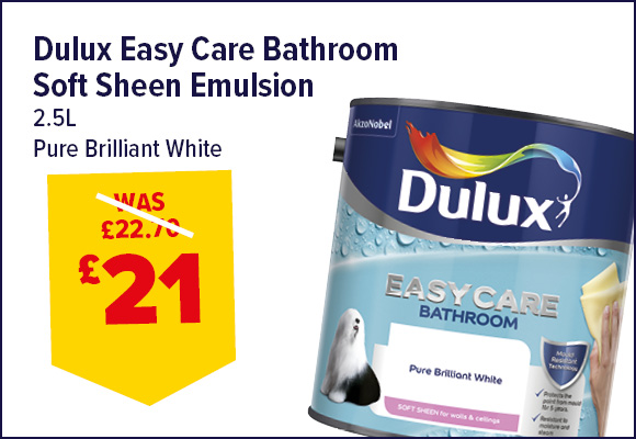 DULUX EASYCARE BATHROOM PURE BRILLIANT WHITE 2.5L