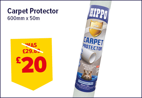 HIPPO CARPET PROTECTOR 600MM X 50M FIRE RETARDANT