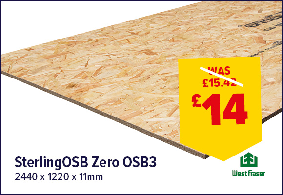 SterlingOSB Zero OSB3 Board 2440 x 1220 x 11mm FSC®