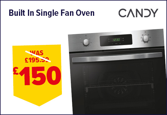 CANDY SINGLE FAN OVEN BUILT IN STAINLESS STEEL