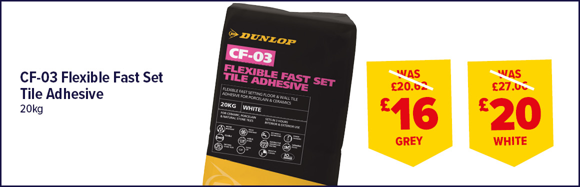 Dunlop CF-03 Flexible Fast Set Tile Adhesive 20kg