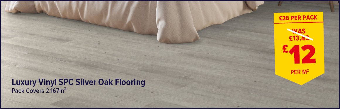 LUXURY RIGID CLICK FLOORING SPC SILVER OAK