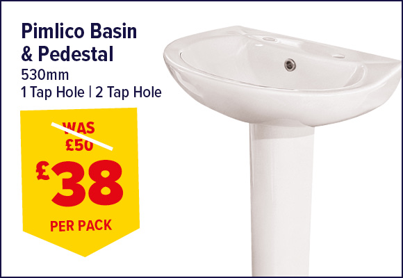 PIMLICO BASIN + PEDESTAL PACK 530mm
