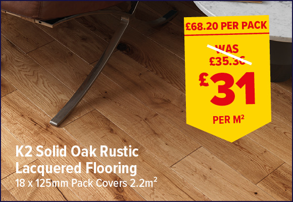 WOODPECKER K2 SOLID OAK FLOORING 18 X 125MM 2.2m2