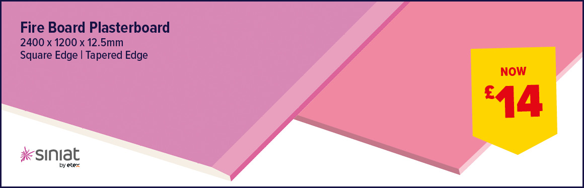 FIRE BOARD PLASTERBOARD 2400x1200x12.5mm T/E