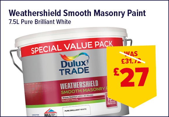 DULUX TRADE WEATHERSHIELD SMOOTH MASONRY PBW 7.5L