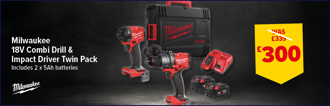 MILWAUKEE 18v FUEL COMBI AND IMPACT TWIN PK 2x5Ah BAT M18FPP2A3-502