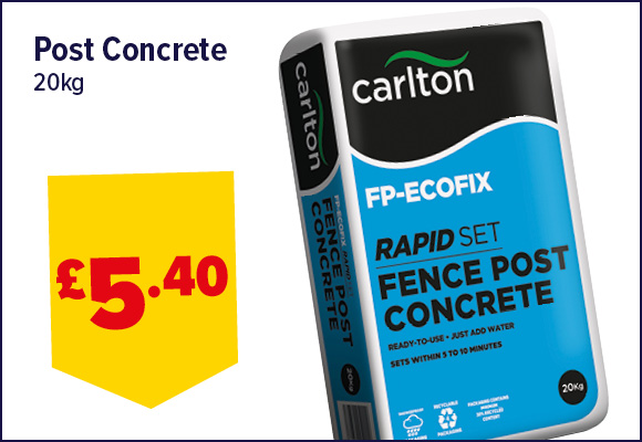 CARLTON RAPID SET FENCE POST CONCRETE 20KG MAXI BAG