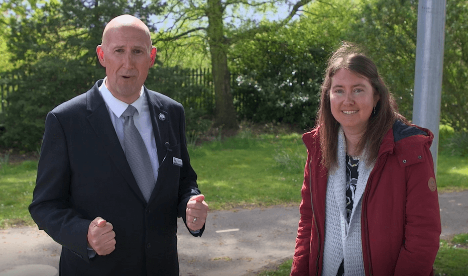 Simon Harris, Executive Headteacher at Wilson Stuart School and Sian Parker, Head of Primary.